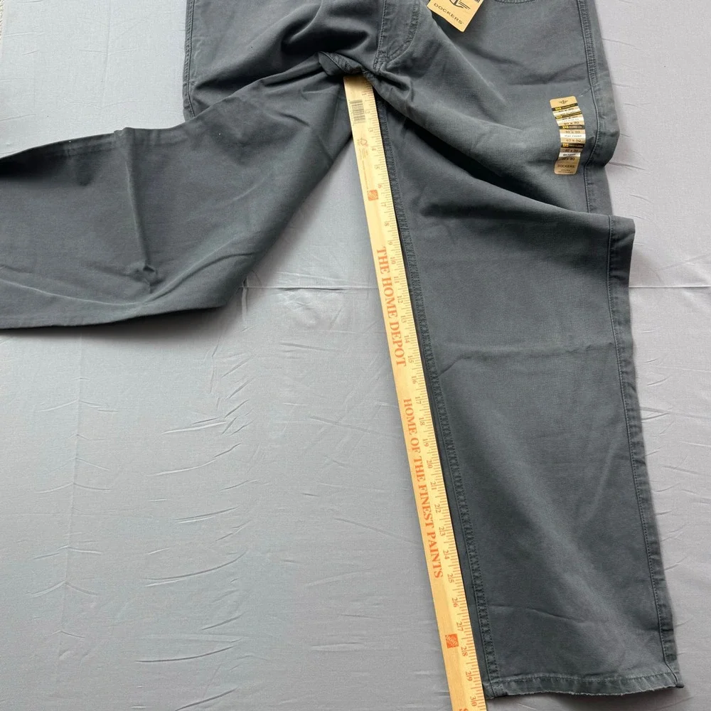 Dockers D3 Classic Fit Mens Gray 5-Pocket Cotton Pants 40x30 NWT